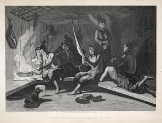 Vida en el Iglú Esquimal, Etah, ilustración de 